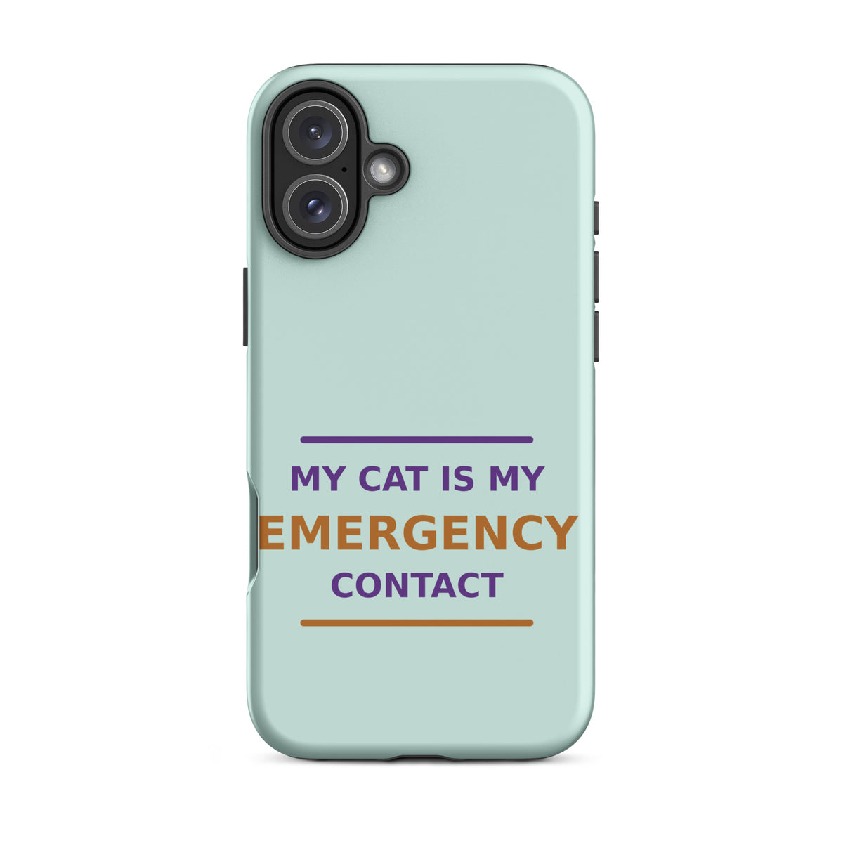 My Cat Is My Emergency Contact cat lover iPhone case in Mint, front view