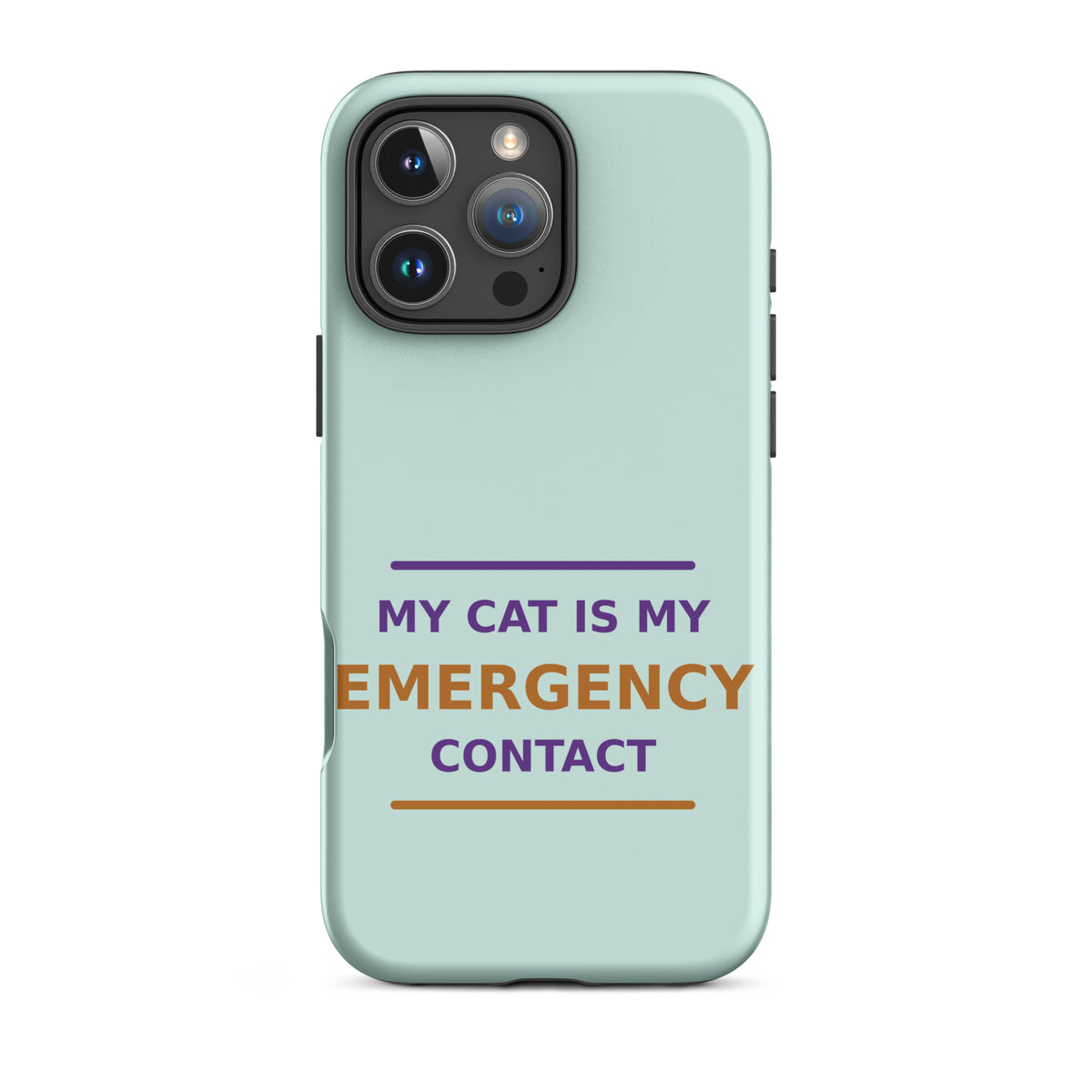 My Cat Is My Emergency Contact cat lover iPhone case in Mint, front view
