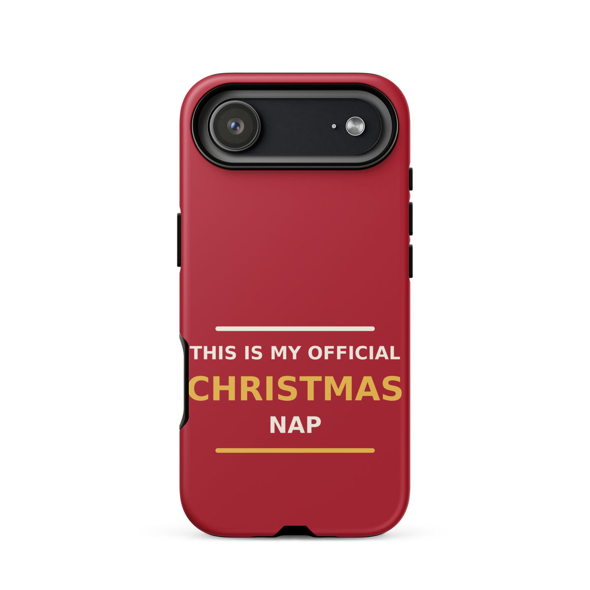 This Is My Official Christmas Nap funny Christmas iPhone case in Holly Red, front view