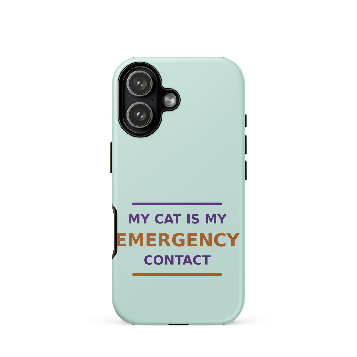 My Cat Is My Emergency Contact cat lover iPhone case in Mint, front view