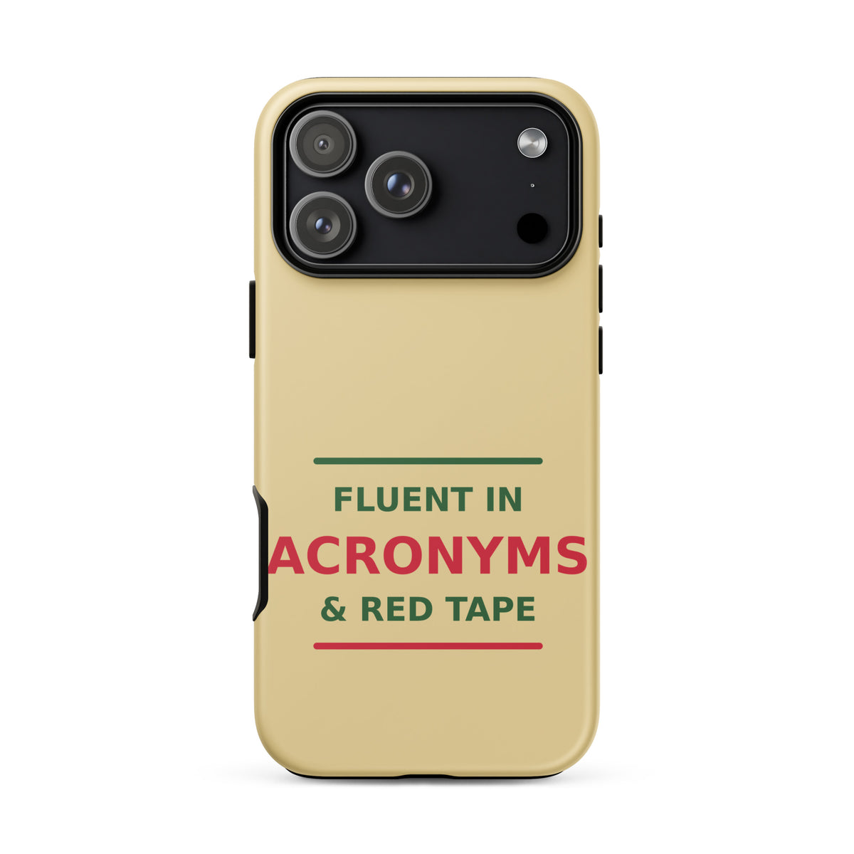 Fluent In Acronyms & Red Tape funny coworker iPhone case in Manila, front view