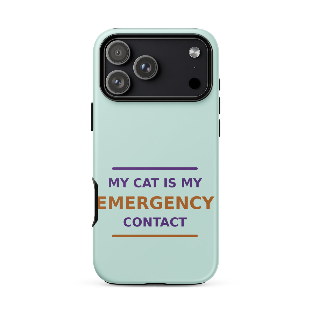 My Cat Is My Emergency Contact cat lover iPhone case in Mint, front view
