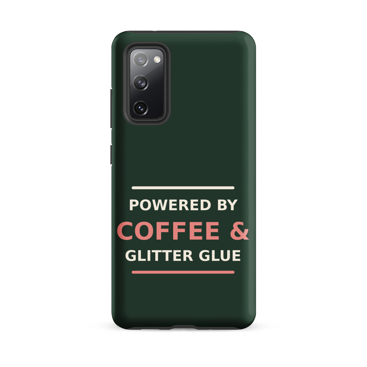Powered By Coffee & Glitter Glue funny teacher Samsung case in Chalkboard, front view