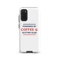 Powered By Coffee & Glitter Glue funny teacher Samsung case, front view