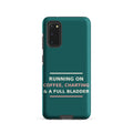 Running On Coffee, Charting & A Full Bladder funny nurse Samsung case in Scrub Teal, front view