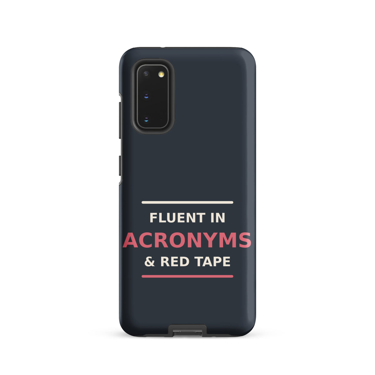 Fluent In Acronyms & Red Tape funny coworker Samsung case in Slate, front view