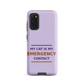 My Cat Is My Emergency Contact cat lover Samsung case in Lavender, front view