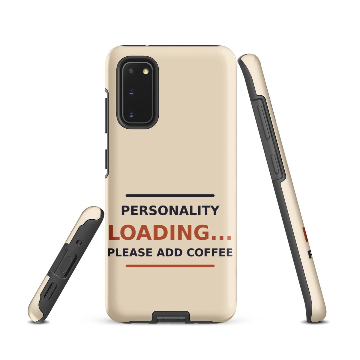 Personality Loading... Please Add Coffee coffee lover Samsung case in Latte Cream, front view