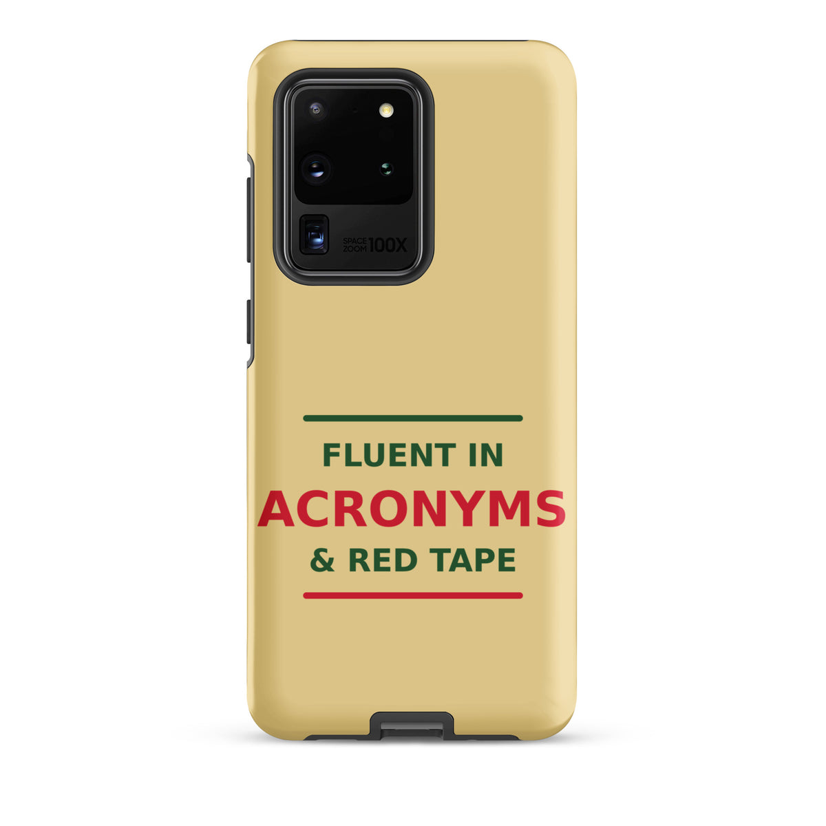 Fluent In Acronyms & Red Tape funny coworker Samsung case in Manila, front view