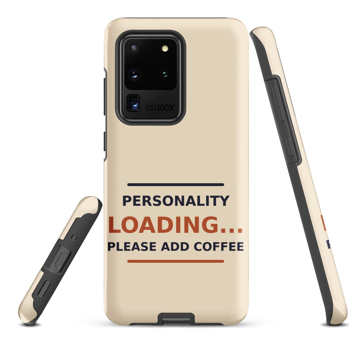 Personality Loading... Please Add Coffee coffee lover Samsung case in Latte Cream, front view