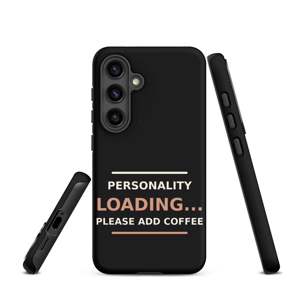 Personality Loading... Please Add Coffee phone case in Black by Little Laughs Co.