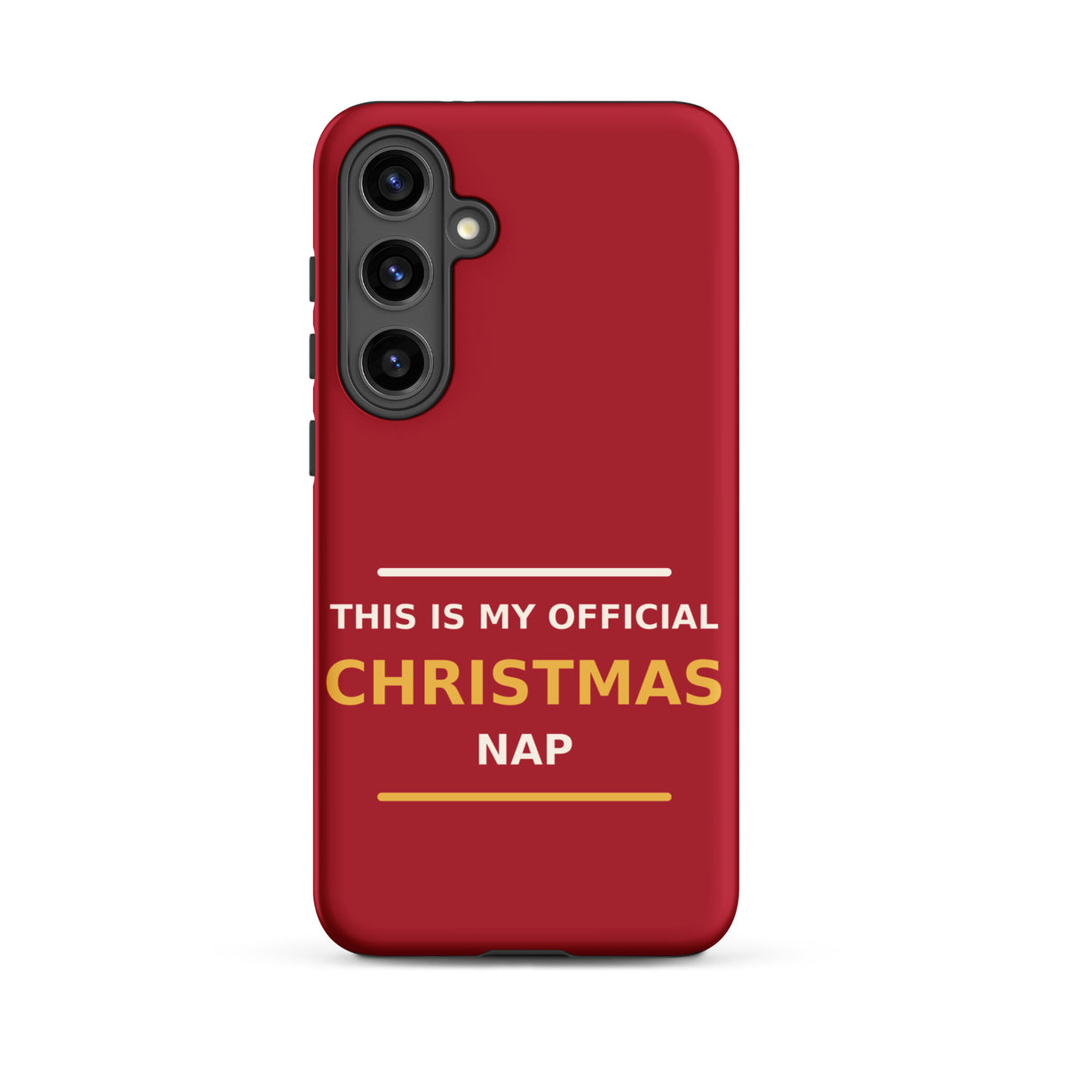 This Is My Official Christmas Nap funny Christmas Samsung case in Holly Red, front view