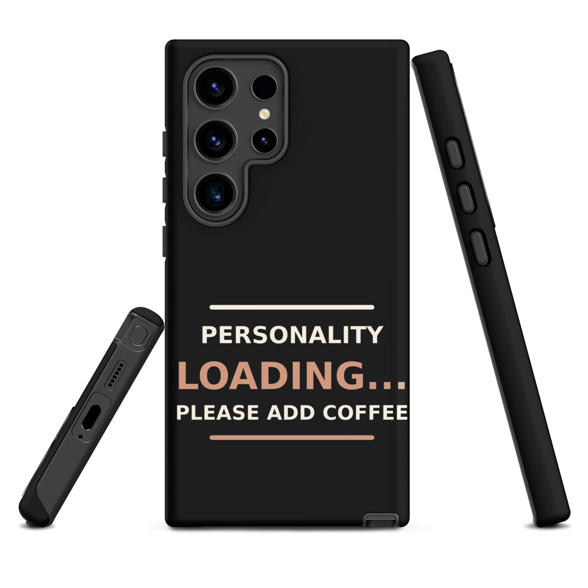 Personality Loading... Please Add Coffee phone case in Black by Little Laughs Co.