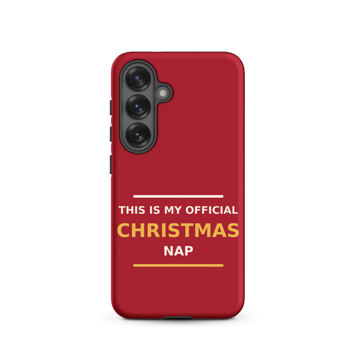 This Is My Official Christmas Nap funny Christmas Samsung case in Holly Red, front view