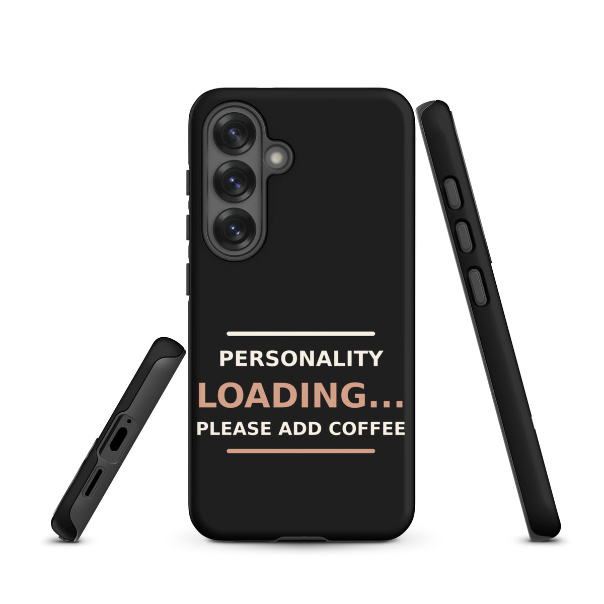 Personality Loading... Please Add Coffee phone case in Black by Little Laughs Co.