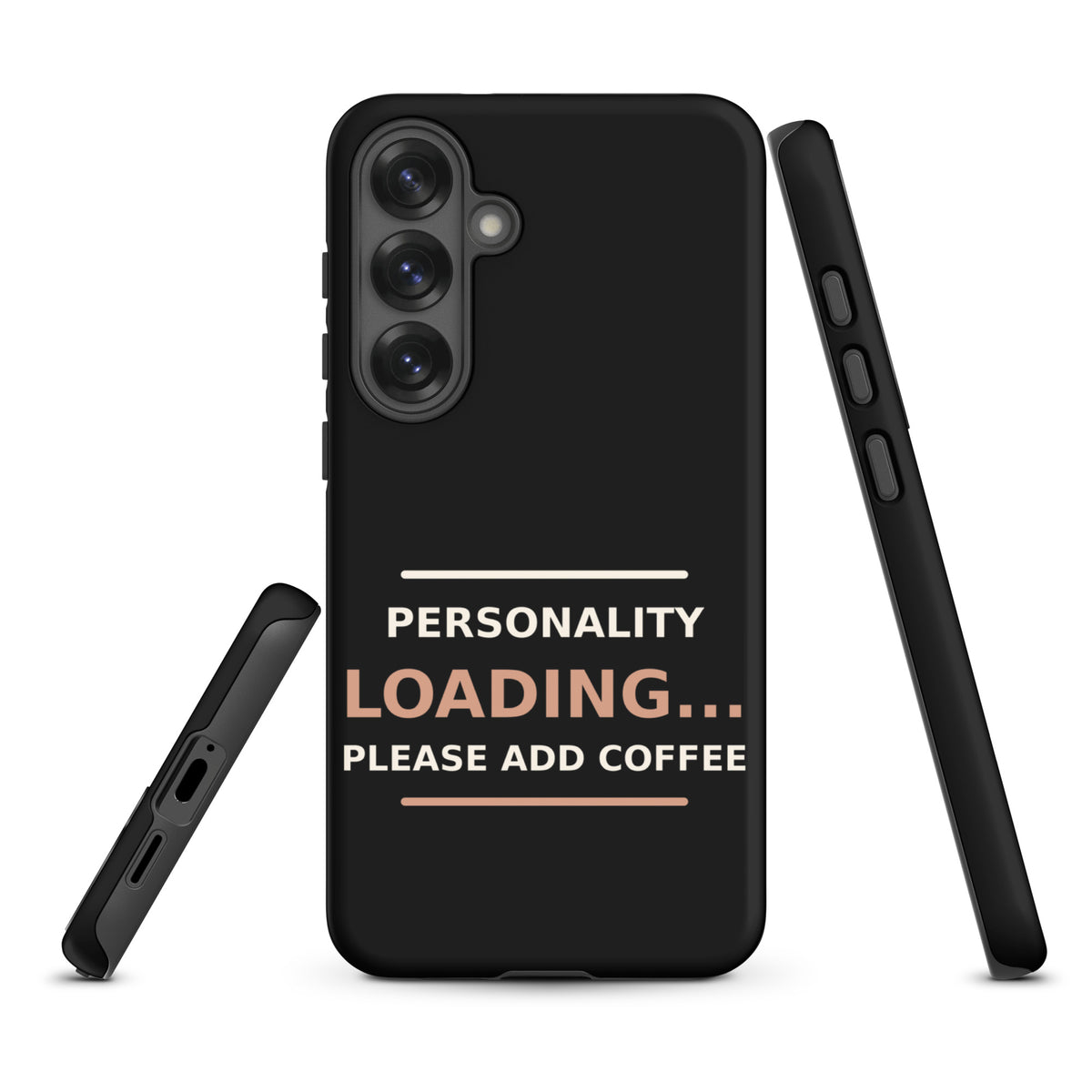 Personality Loading... Please Add Coffee phone case in Black by Little Laughs Co.