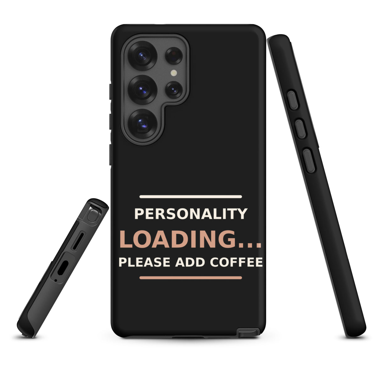 Personality Loading... Please Add Coffee phone case in Black by Little Laughs Co.