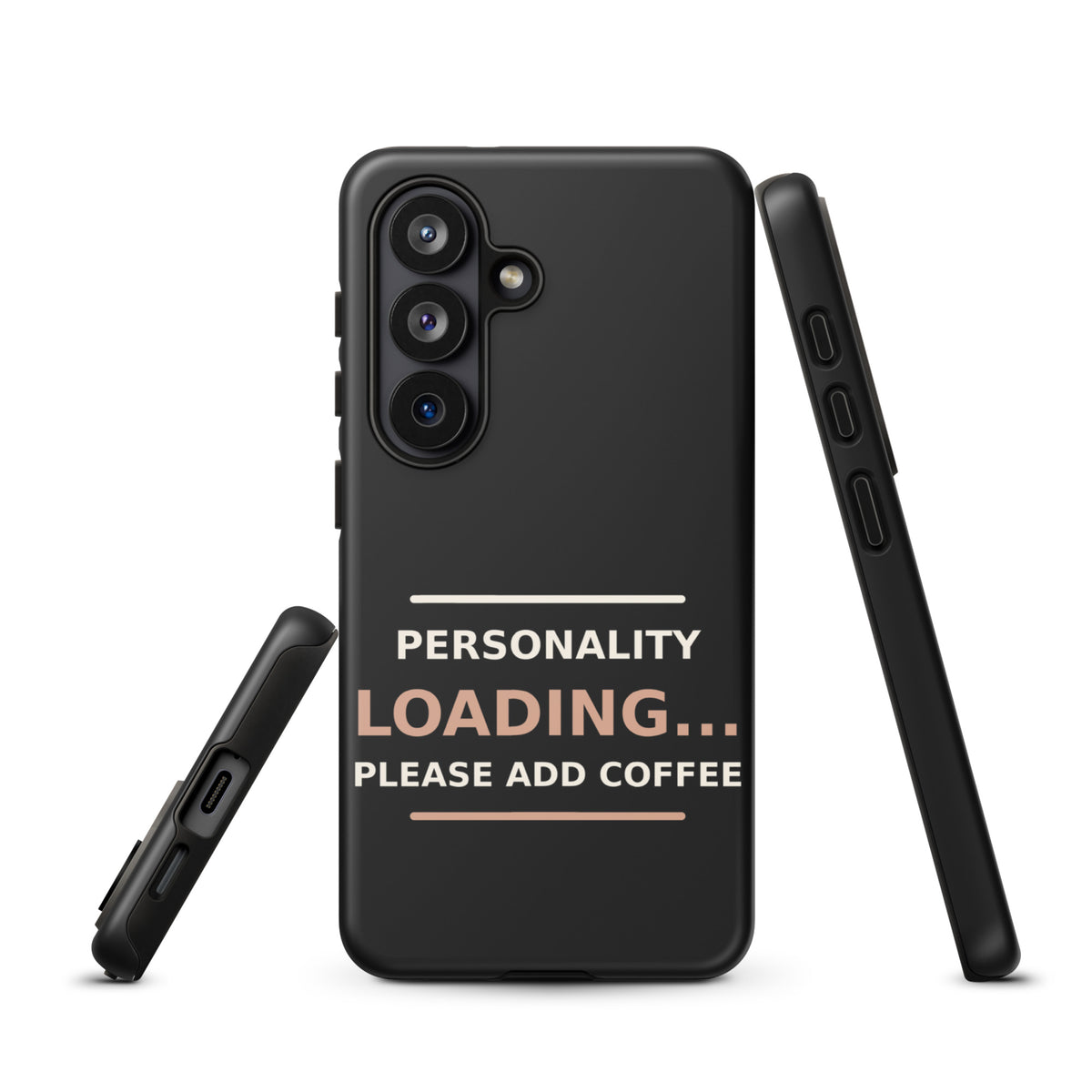 Personality Loading... Please Add Coffee phone case in Black by Little Laughs Co.