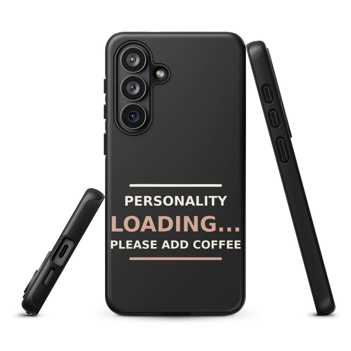 Personality Loading... Please Add Coffee phone case in Black by Little Laughs Co.