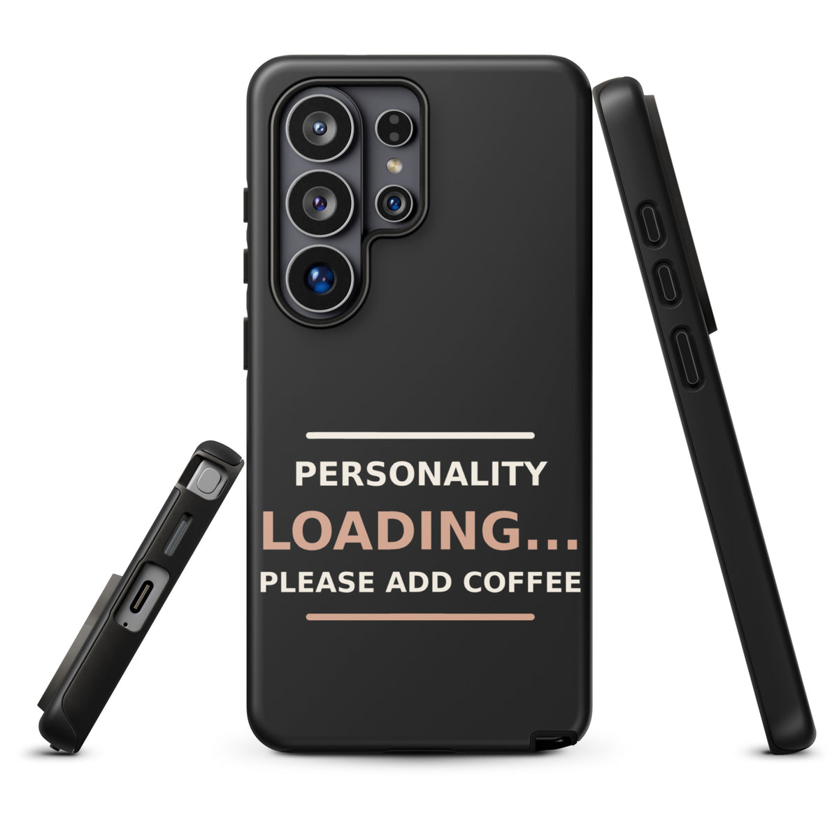 Personality Loading... Please Add Coffee phone case in Black by Little Laughs Co.