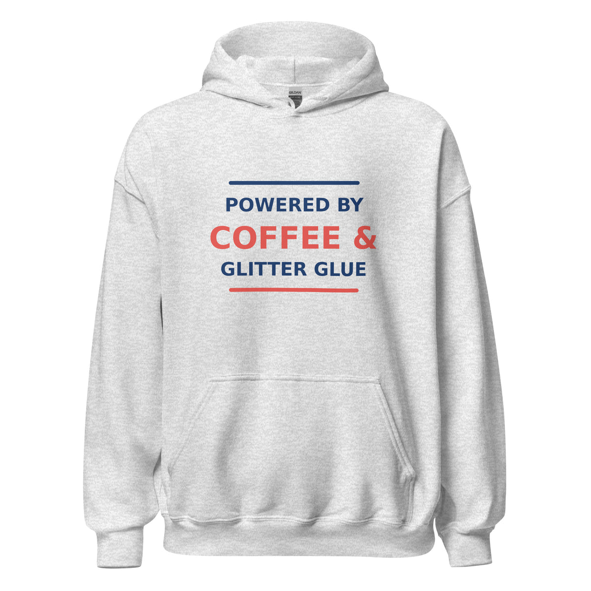 Powered By Coffee & Glitter Glue hoodie in Ash by Little Laughs Co.