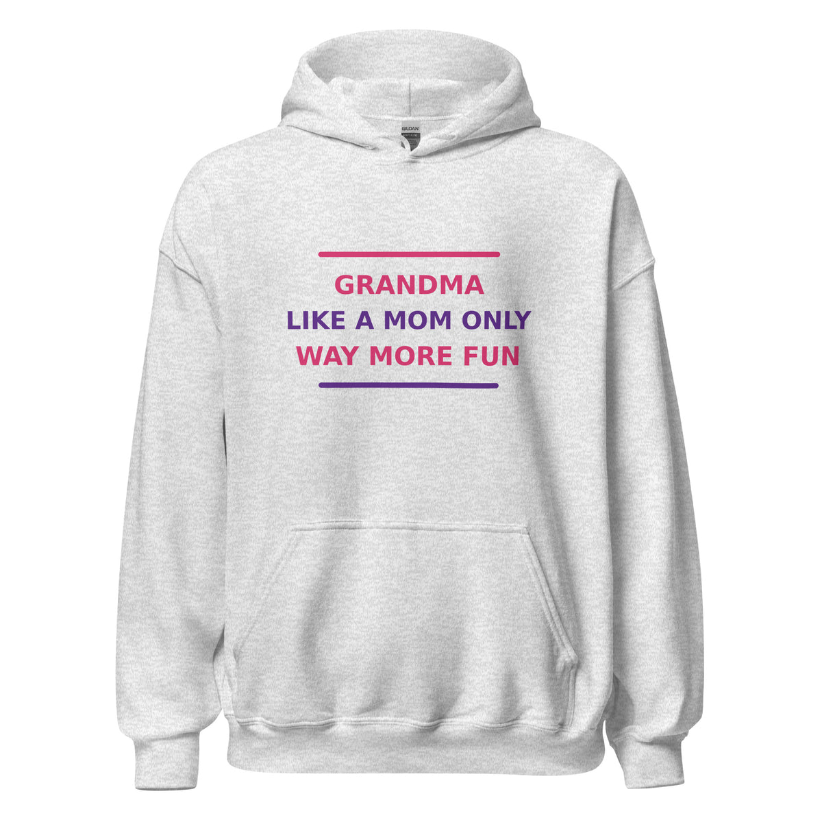 Grandma: Like A Mom Only Way More Fun hoodie in Ash by Little Laughs Co.