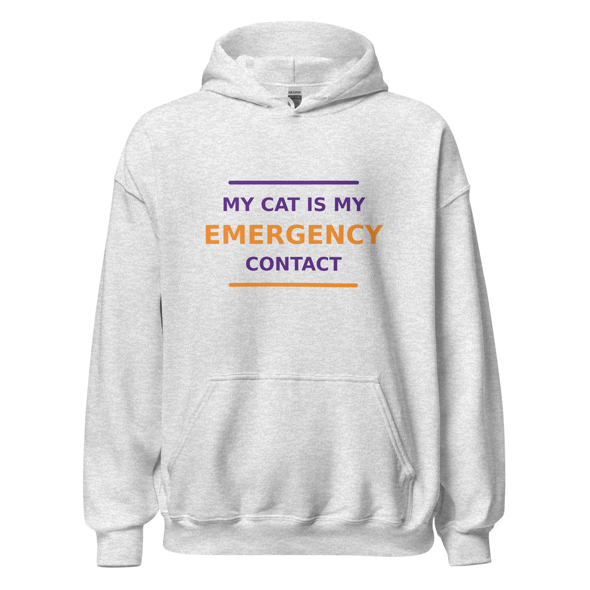 My Cat Is My Emergency Contact hoodie in Ash by Little Laughs Co.