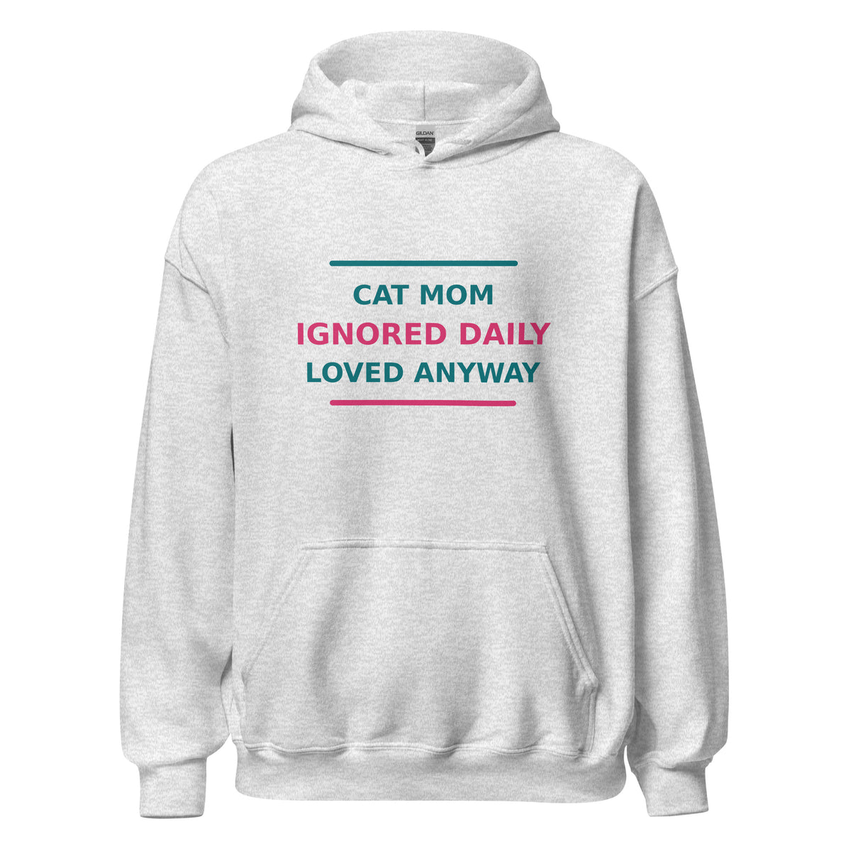 Cat Mom: Ignored Daily, Loved Anyway hoodie in Ash by Little Laughs Co.