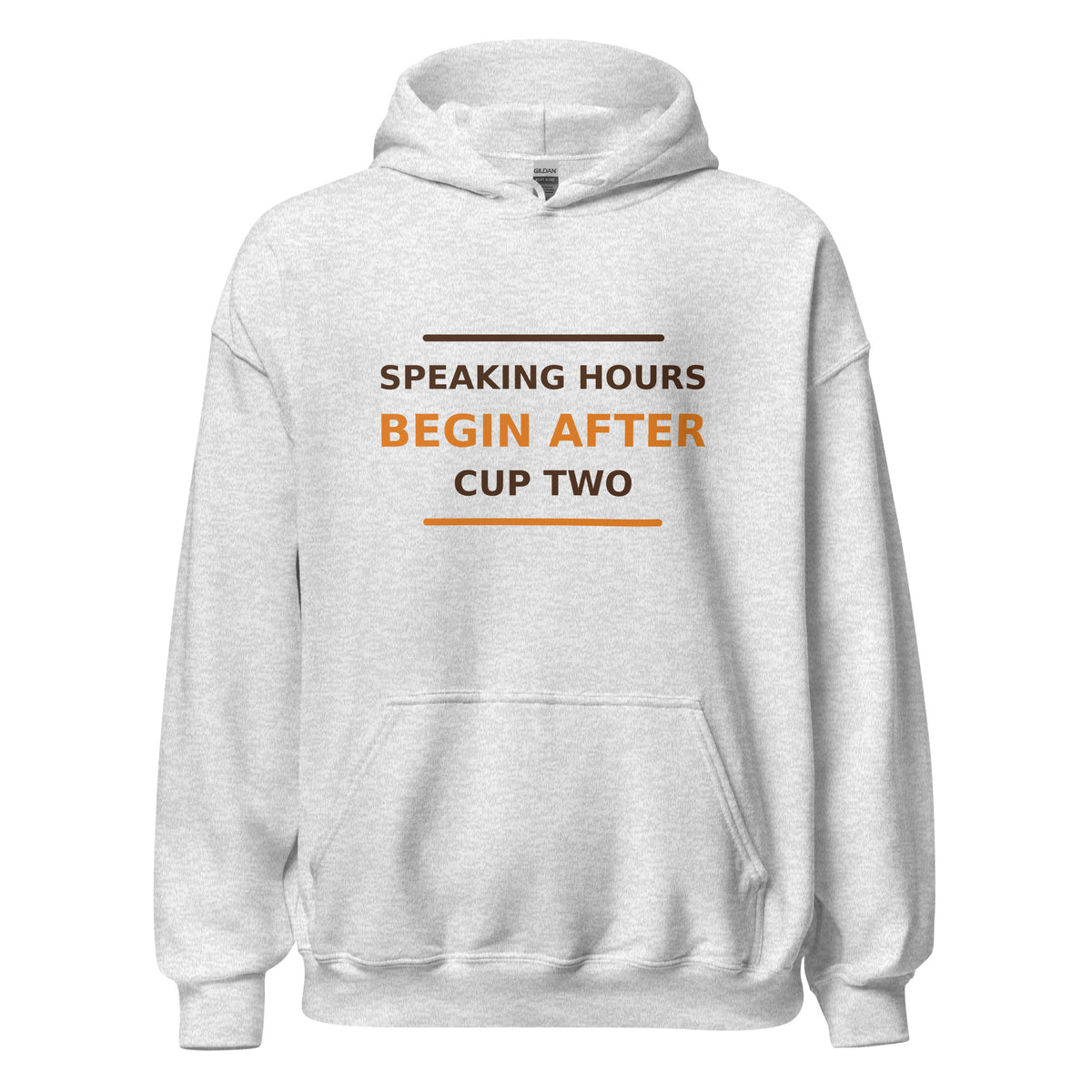 Speaking Hours Begin After Cup Two hoodie in Ash by Little Laughs Co.
