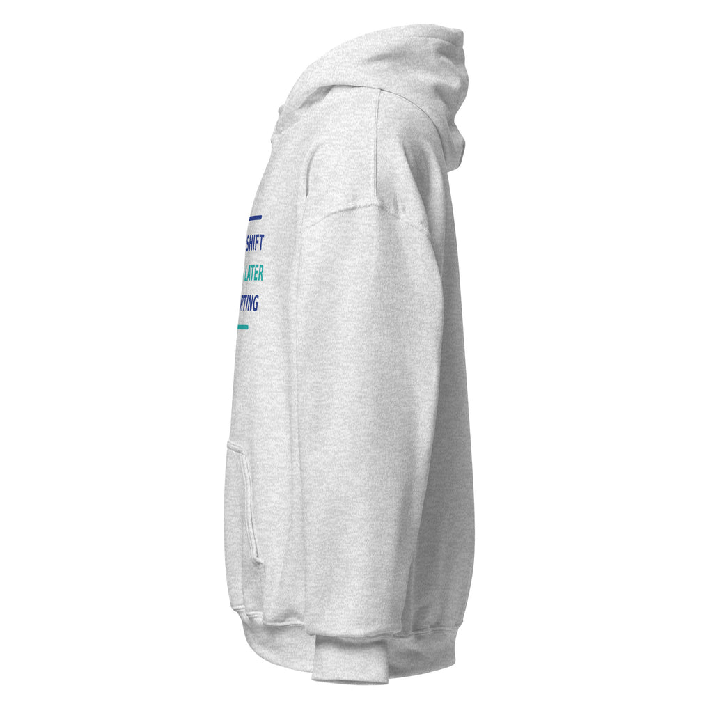 12-Hour Shift, 13 Hours Later, Still Charting funny nurse hoodie in Ash, left side view