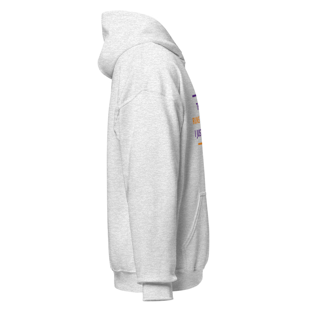 The Dog Runs This House, I Just Pay Rent dog lover hoodie in Ash, right side view