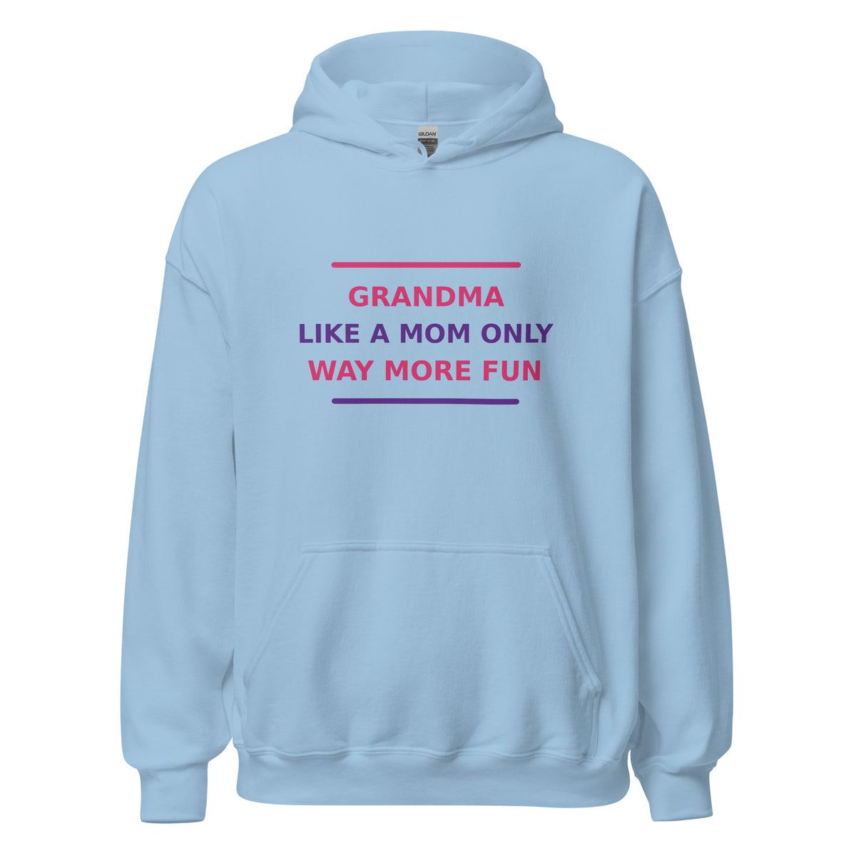 Grandma: Like A Mom Only Way More Fun hoodie in Light Blue by Little Laughs Co.