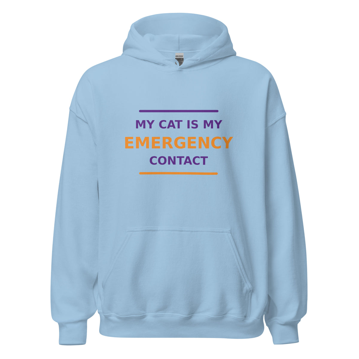 My Cat Is My Emergency Contact hoodie in Light Blue by Little Laughs Co.