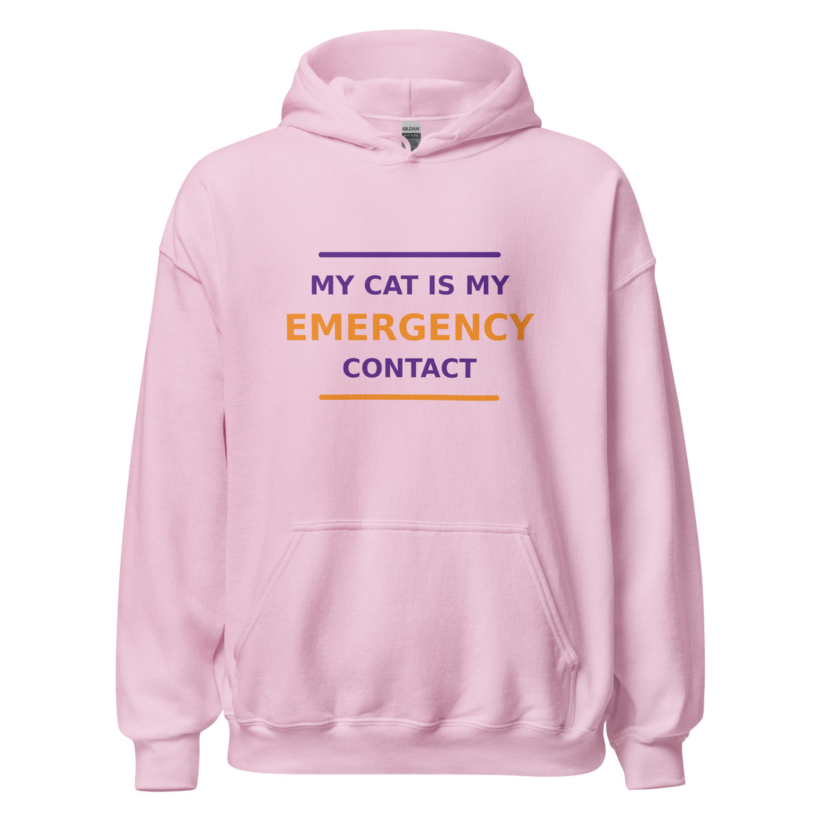 My Cat Is My Emergency Contact hoodie in Light Pink by Little Laughs Co.