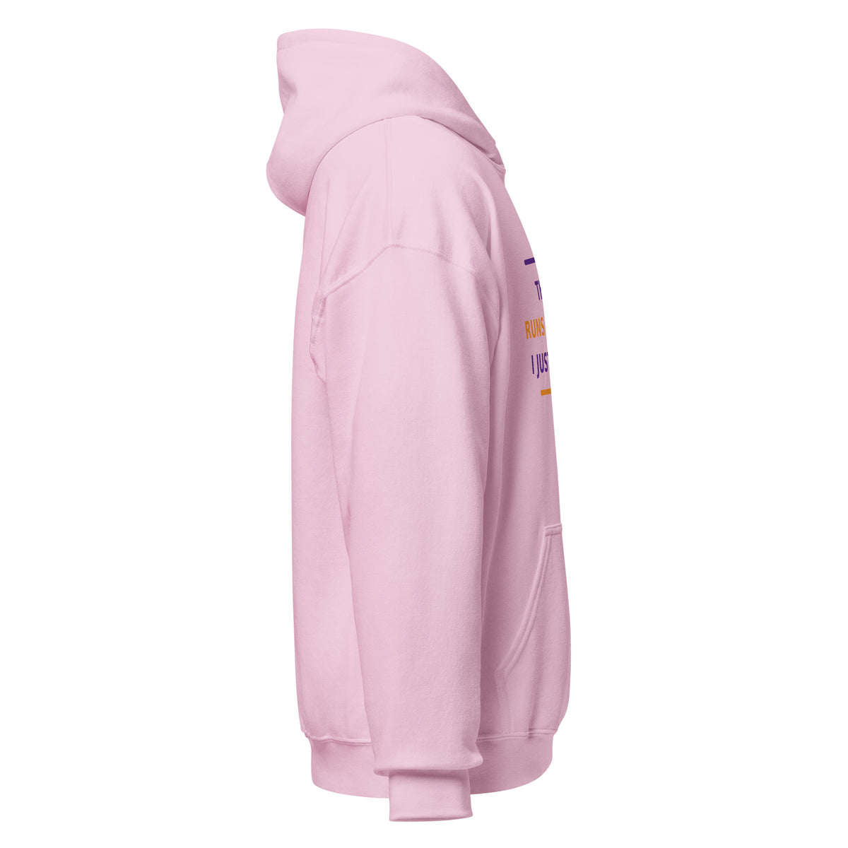 The Dog Runs This House, I Just Pay Rent dog lover hoodie in Light Pink, right side view