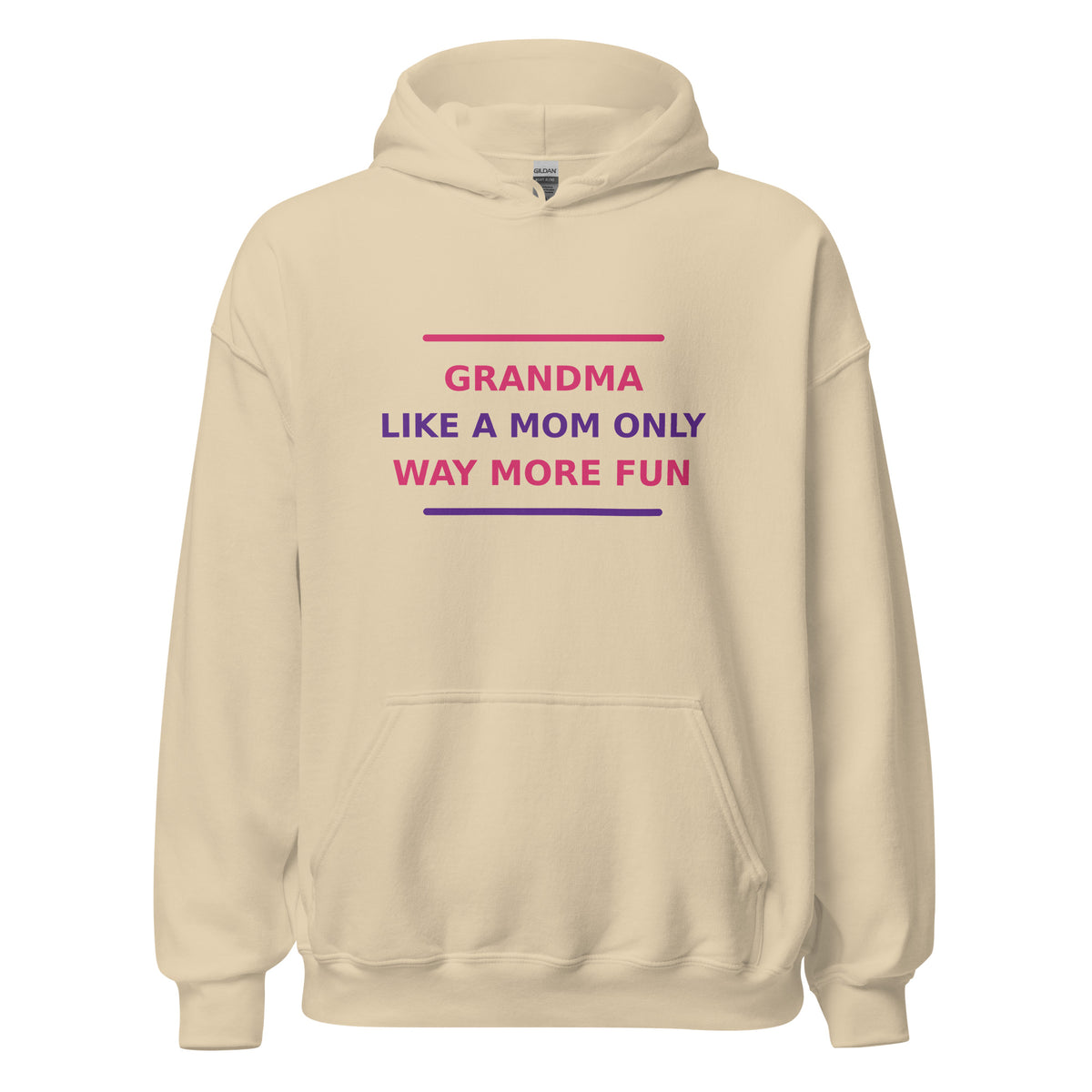 Grandma: Like A Mom Only Way More Fun hoodie in Sand by Little Laughs Co.