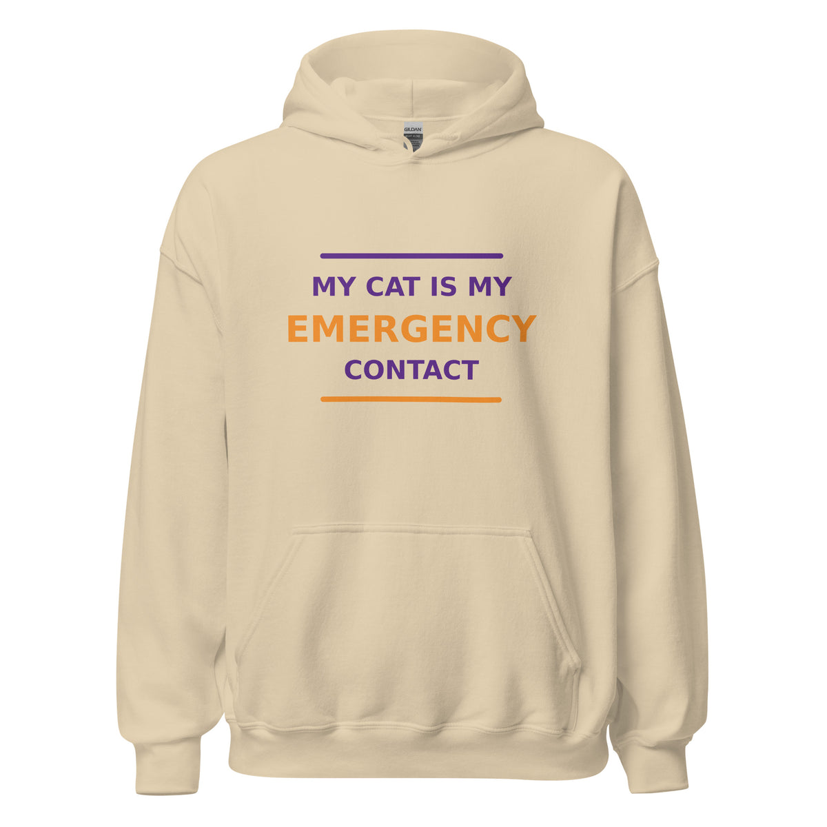 My Cat Is My Emergency Contact hoodie in Sand by Little Laughs Co.