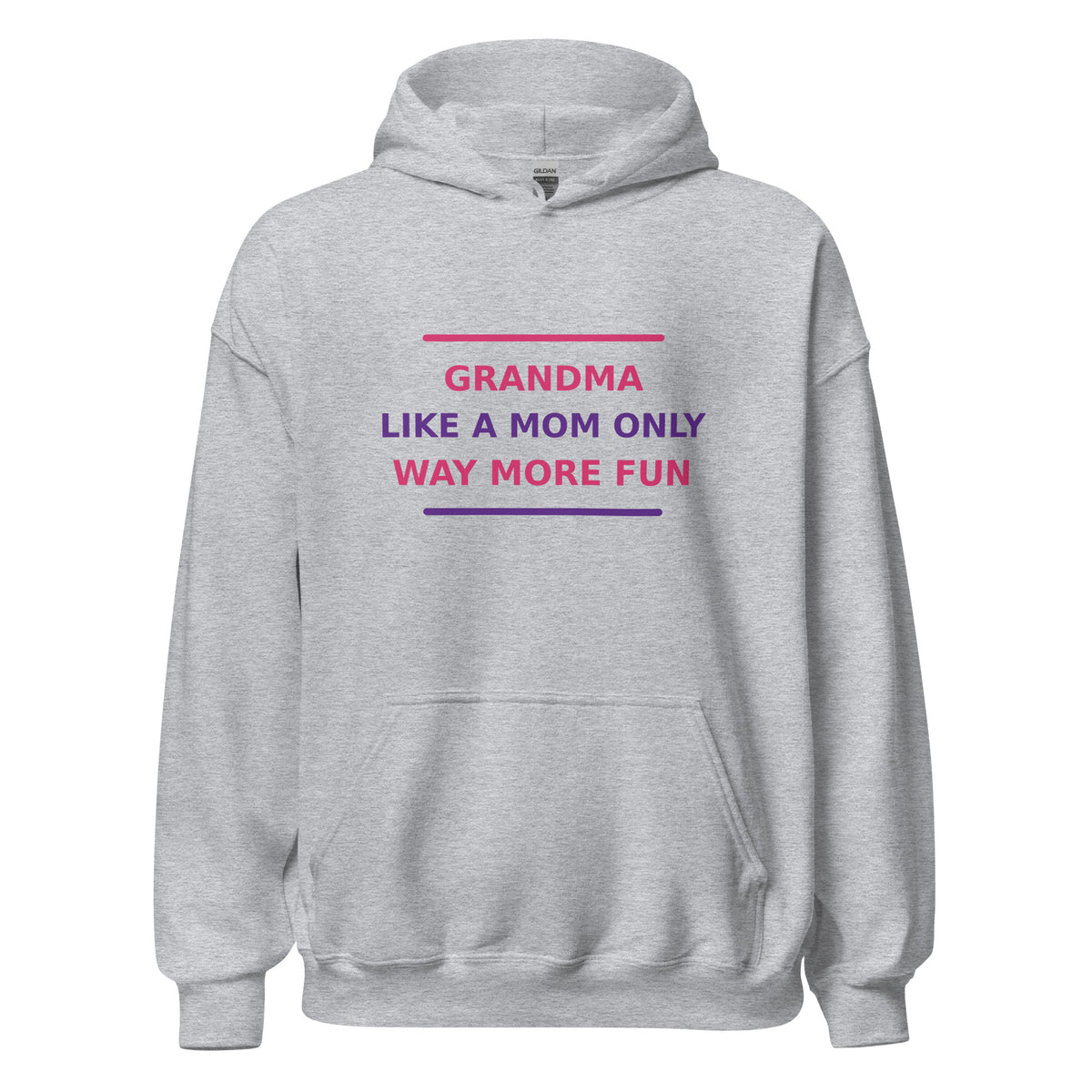 Grandma: Like A Mom Only Way More Fun hoodie in Sport Grey by Little Laughs Co.