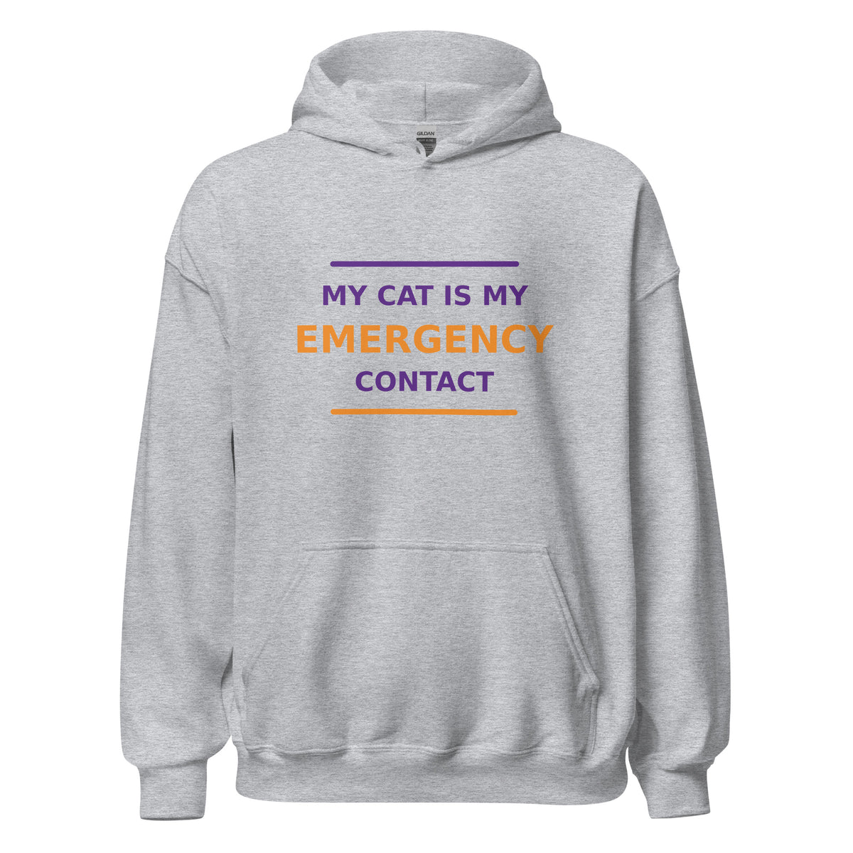 My Cat Is My Emergency Contact hoodie in Sport Grey by Little Laughs Co.