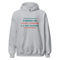 Running On Coffee, Charting & A Full Bladder hoodie in Sport Grey by Little Laughs Co.