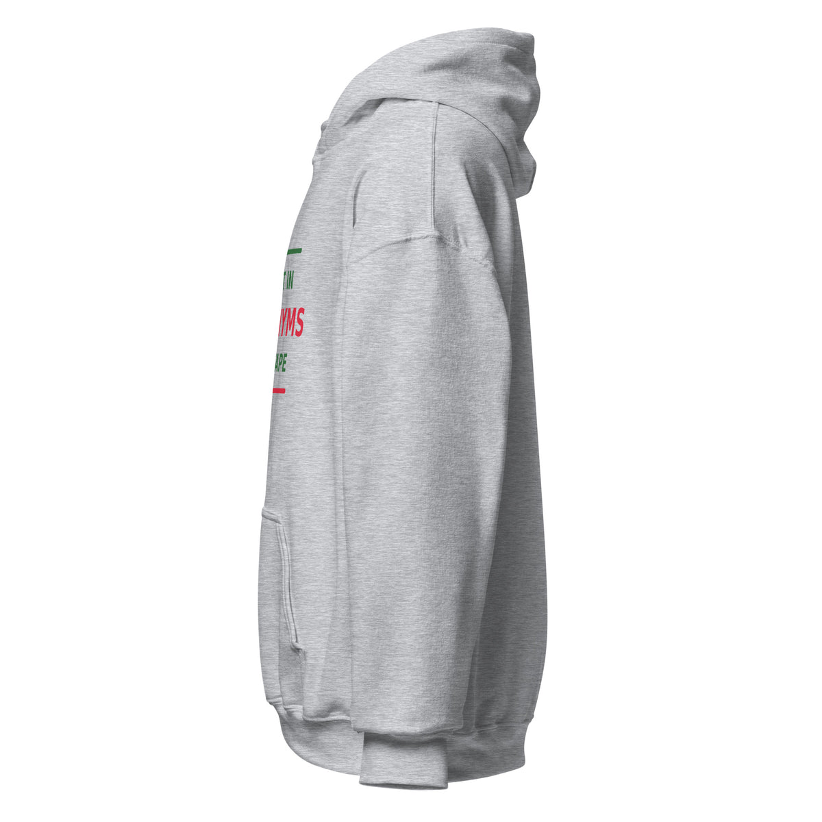 Fluent In Acronyms & Red Tape funny coworker hoodie in Sport Grey, left side view