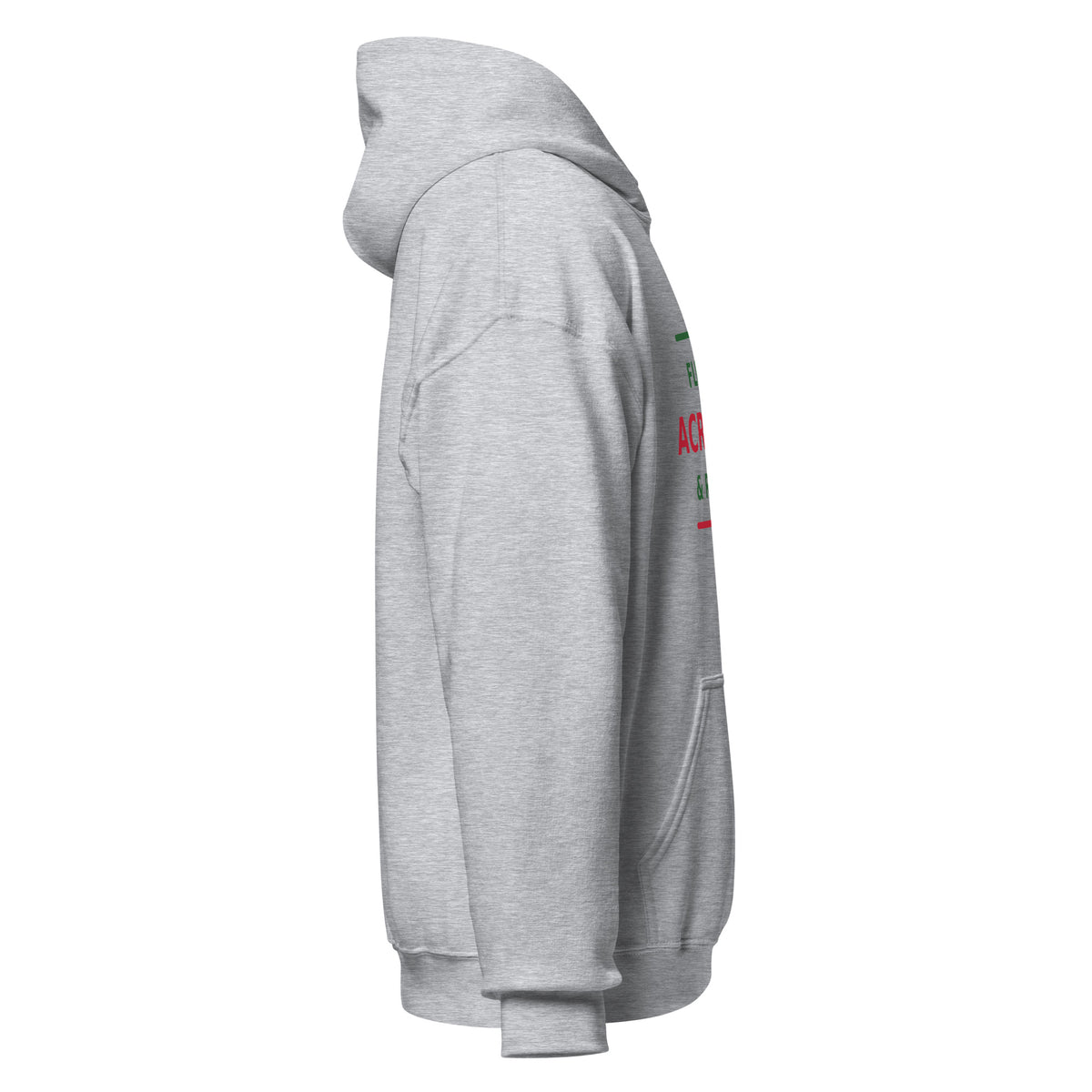 Fluent In Acronyms & Red Tape funny coworker hoodie in Sport Grey, right side view