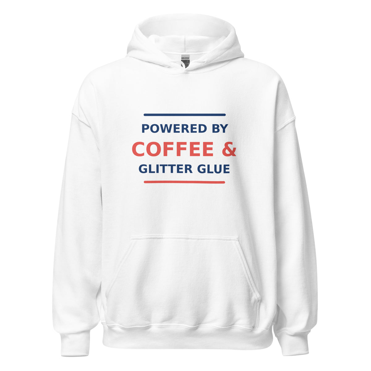 Powered By Coffee & Glitter Glue hoodie in White by Little Laughs Co.
