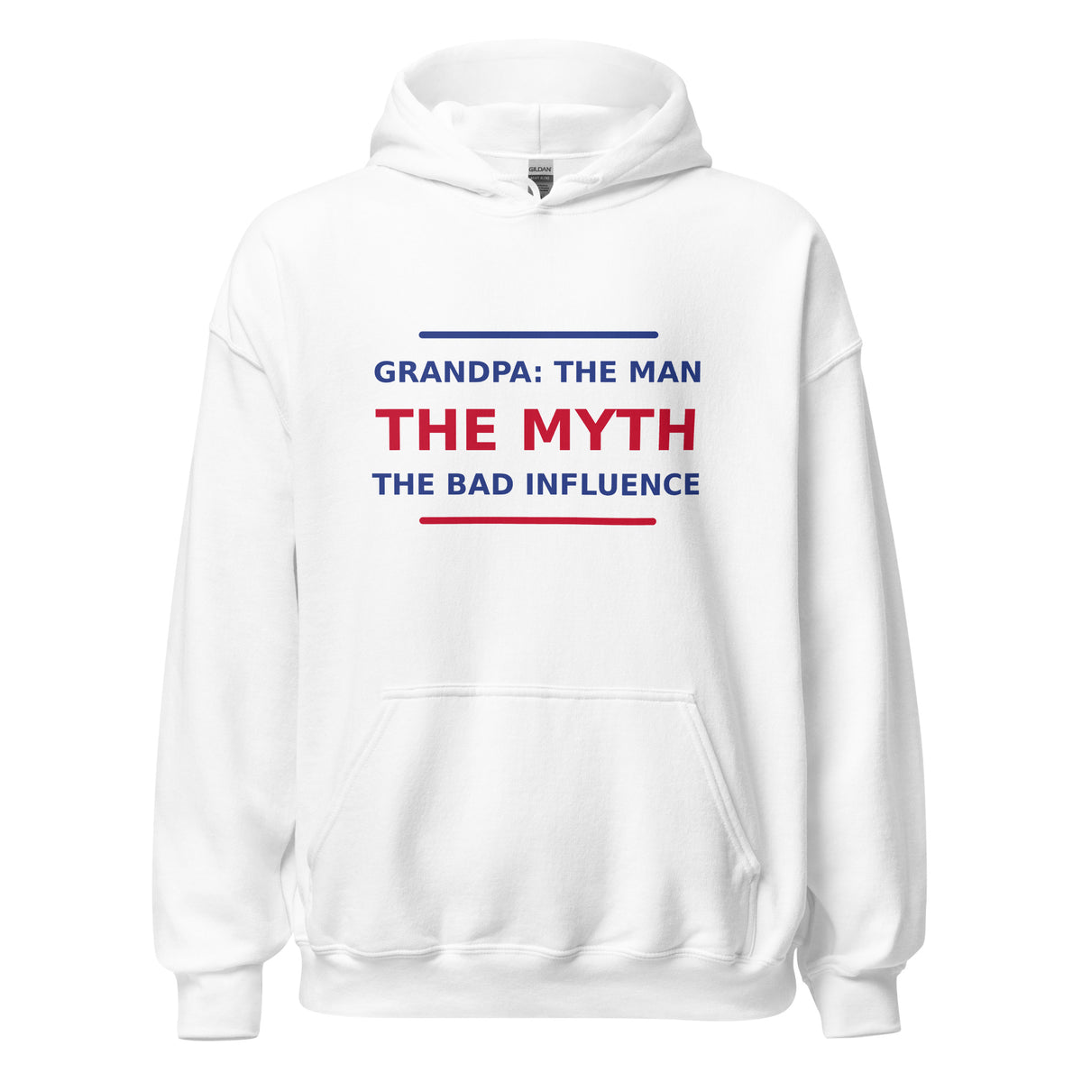 Grandpa: The Man, The Myth, The Bad Influence hoodie in White by Little Laughs Co.