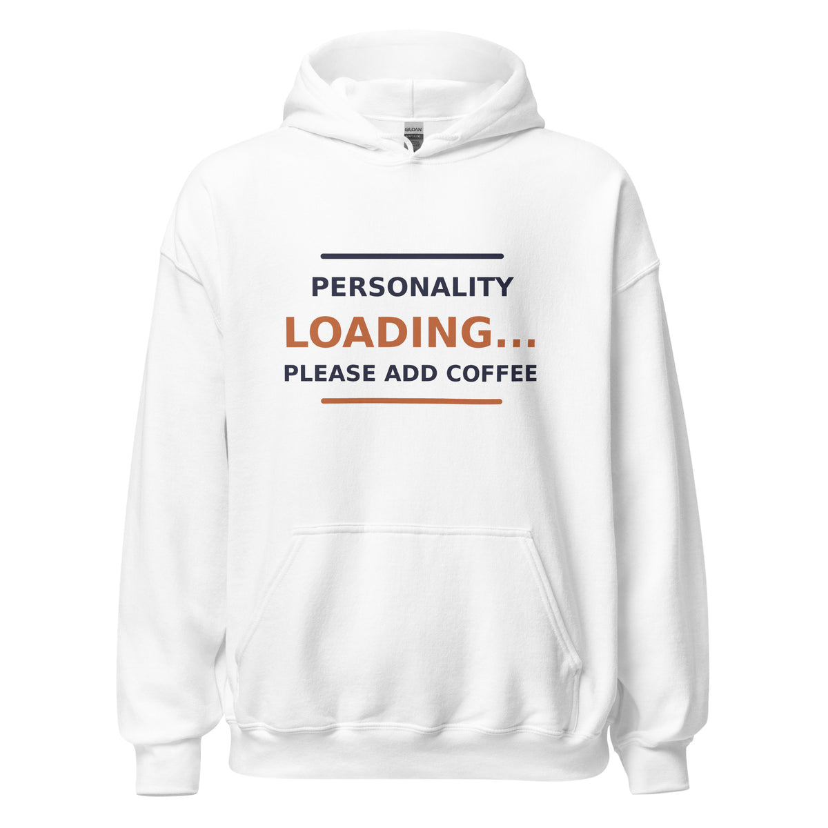 Personality Loading... Please Add Coffee hoodie in White by Little Laughs Co.