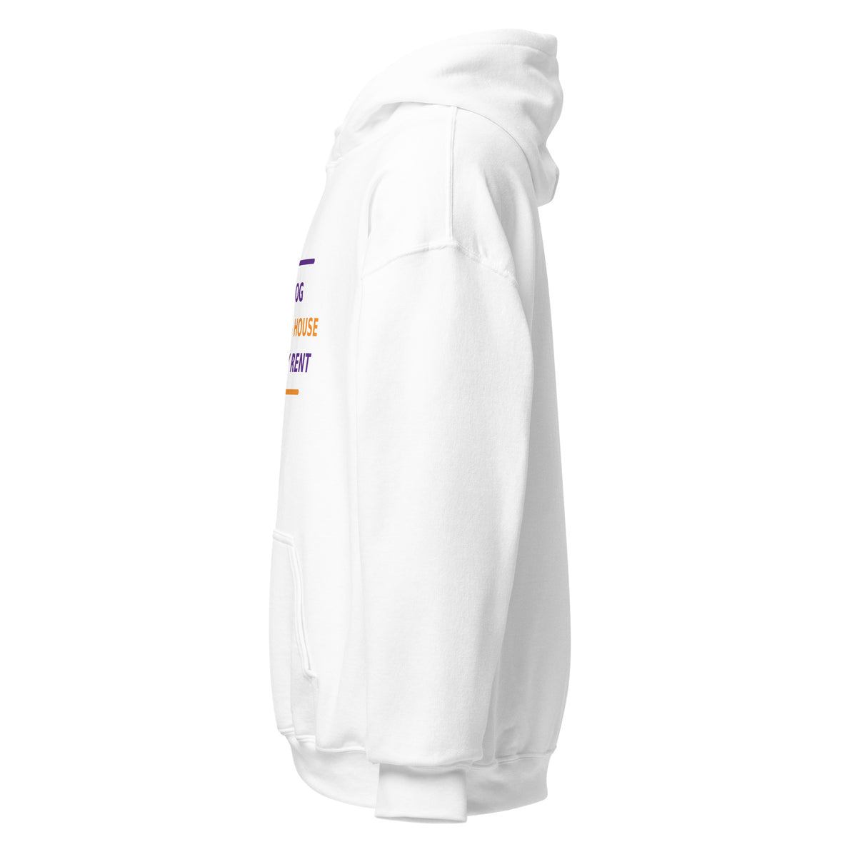 The Dog Runs This House, I Just Pay Rent dog lover hoodie in White, left side view