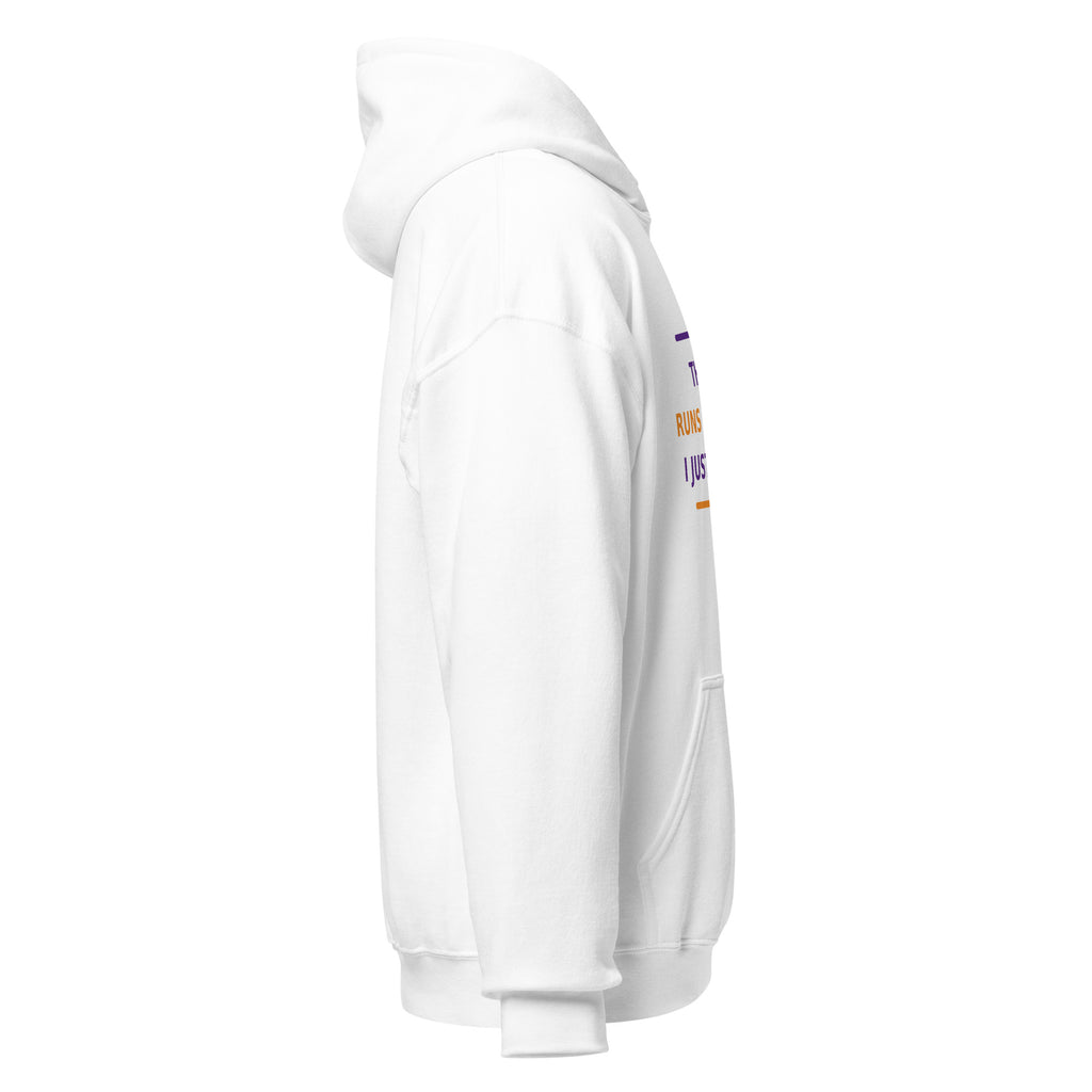 The Dog Runs This House, I Just Pay Rent dog lover hoodie in White, right side view