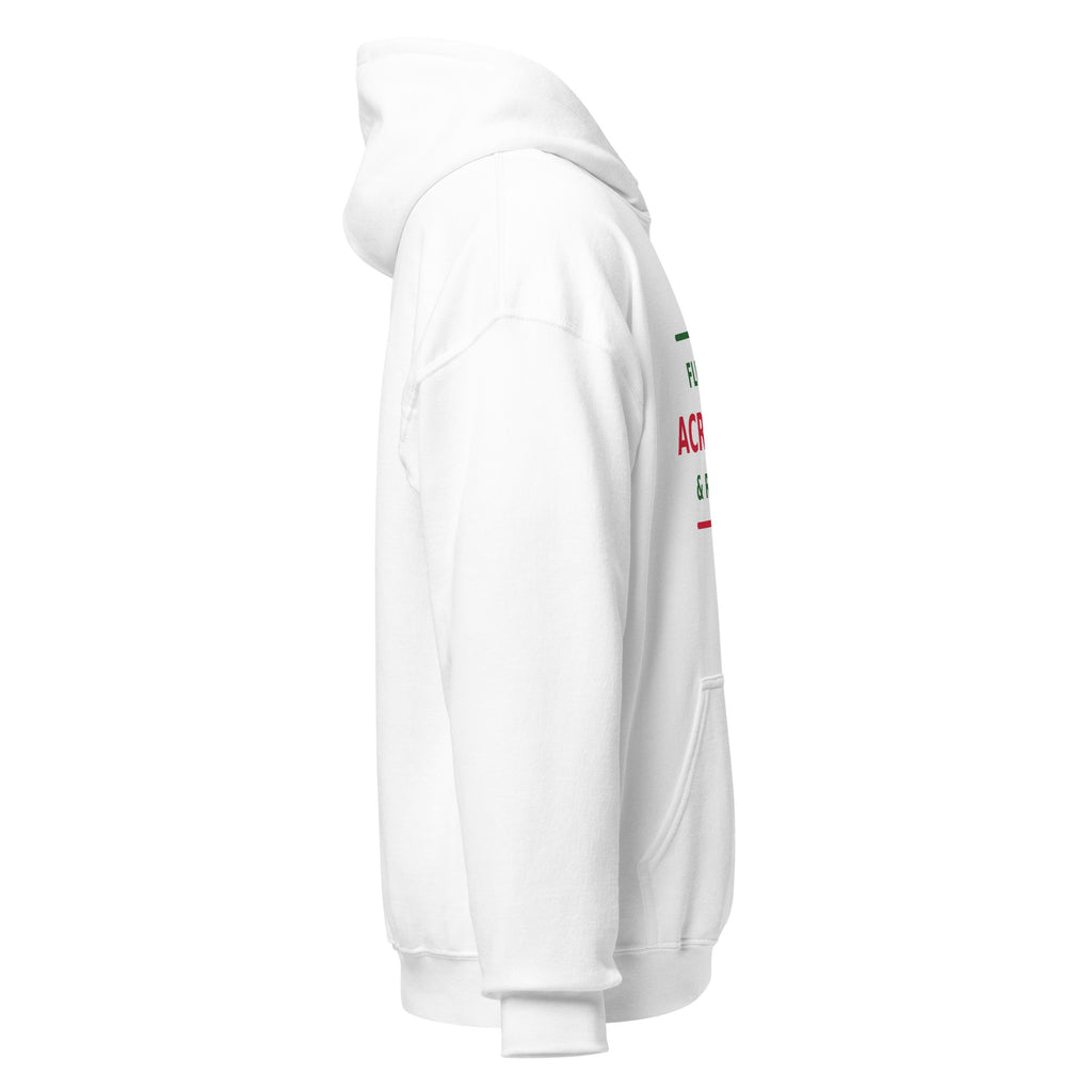 Fluent In Acronyms & Red Tape funny coworker hoodie in White, right side view