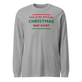 This Is My Official Christmas Nap funny Christmas long sleeve tee in Athletic Heather, front view