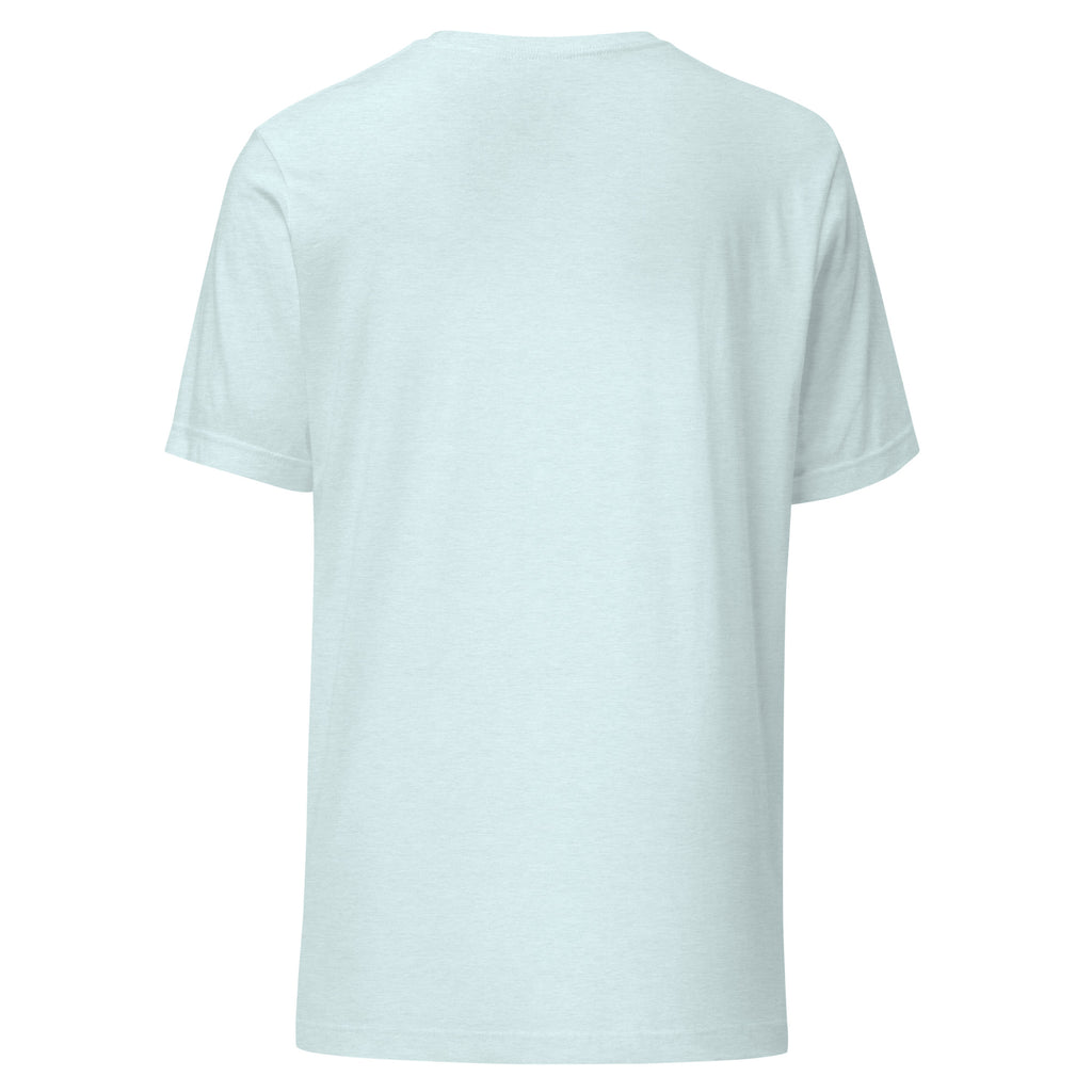 My Cat Is My Emergency Contact cat lover t-shirt in Heather Ice Blue, back view